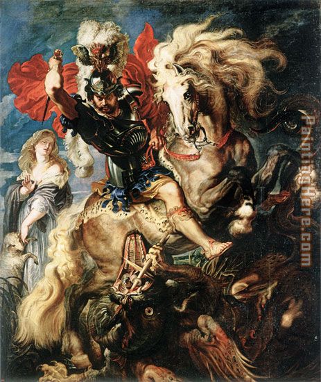 St George Dragon Rubens painting - Peter Paul Rubens St George Dragon Rubens art painting